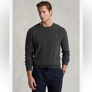 POLO RALPH LAUREN Wool Lightweight Crewneck Sweater Jumper Logo Top Minimalist M